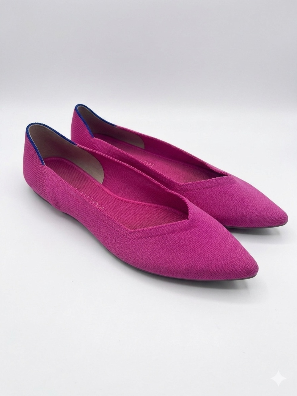 Rothy's The Point Dragon Fruit Pink Pointed Toe Flats Size 10.5 Tortoise Sole